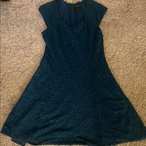 Liz Claiborne Teal Lace Mini Dress